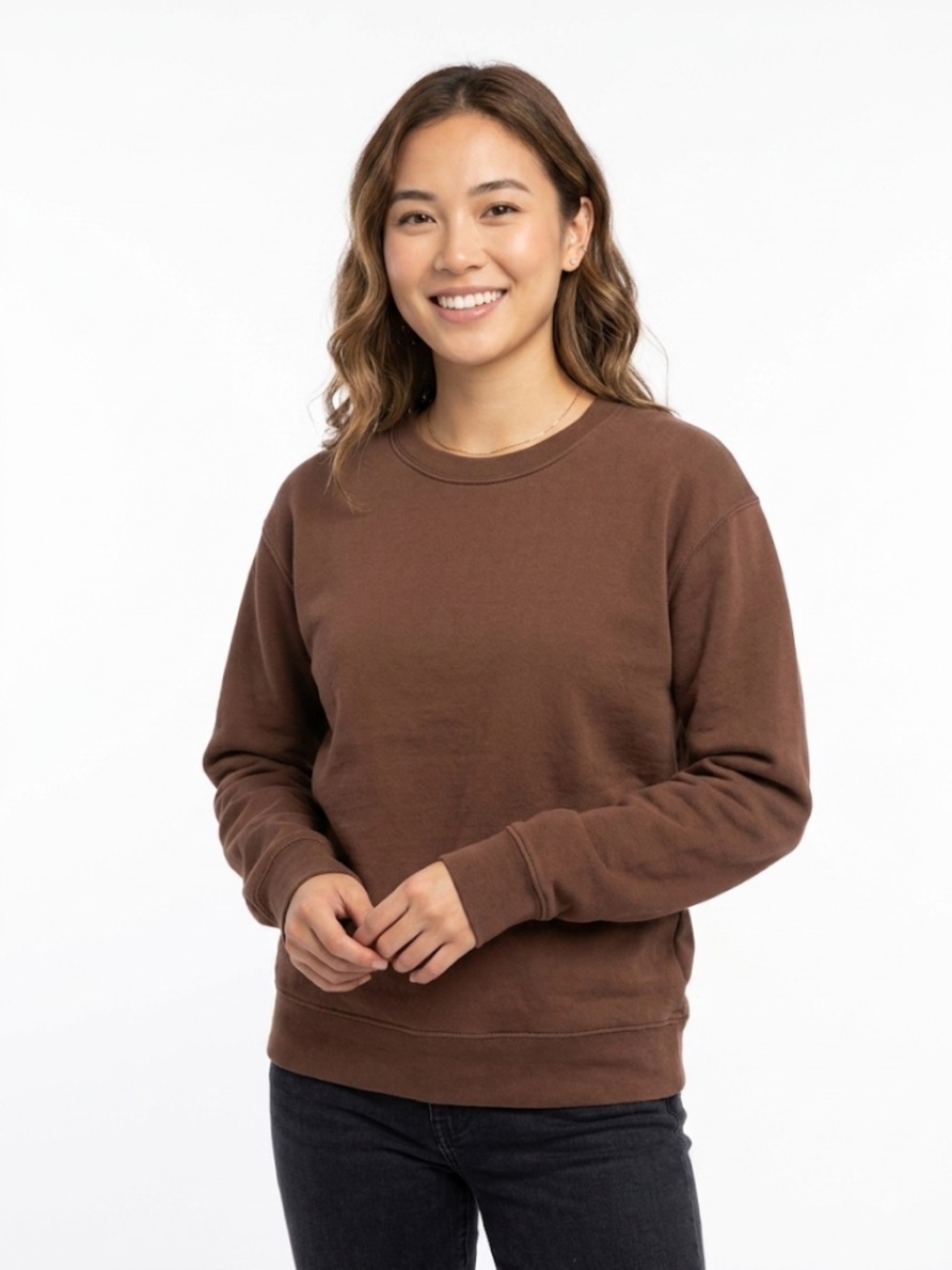 Parachute Brown Crewneck Sweatshirt Organic Cotton Medium